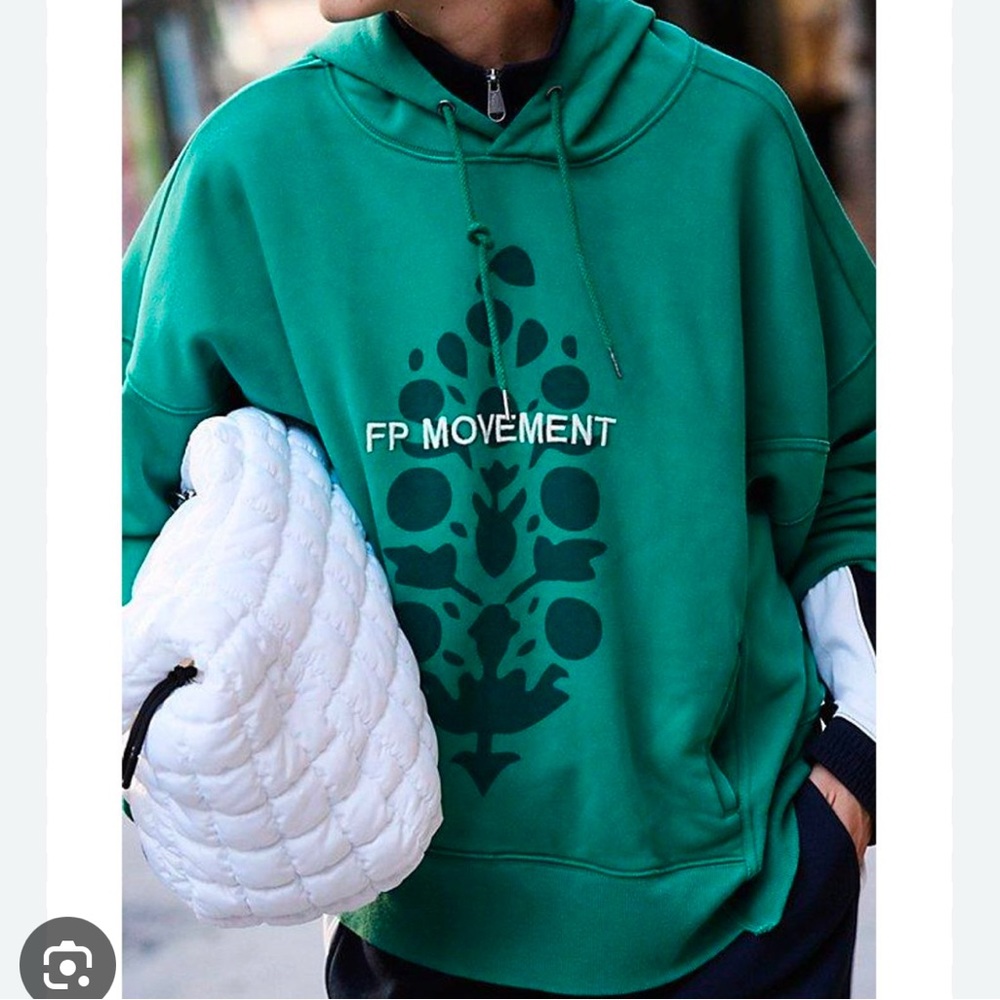Green free people movement hoodie